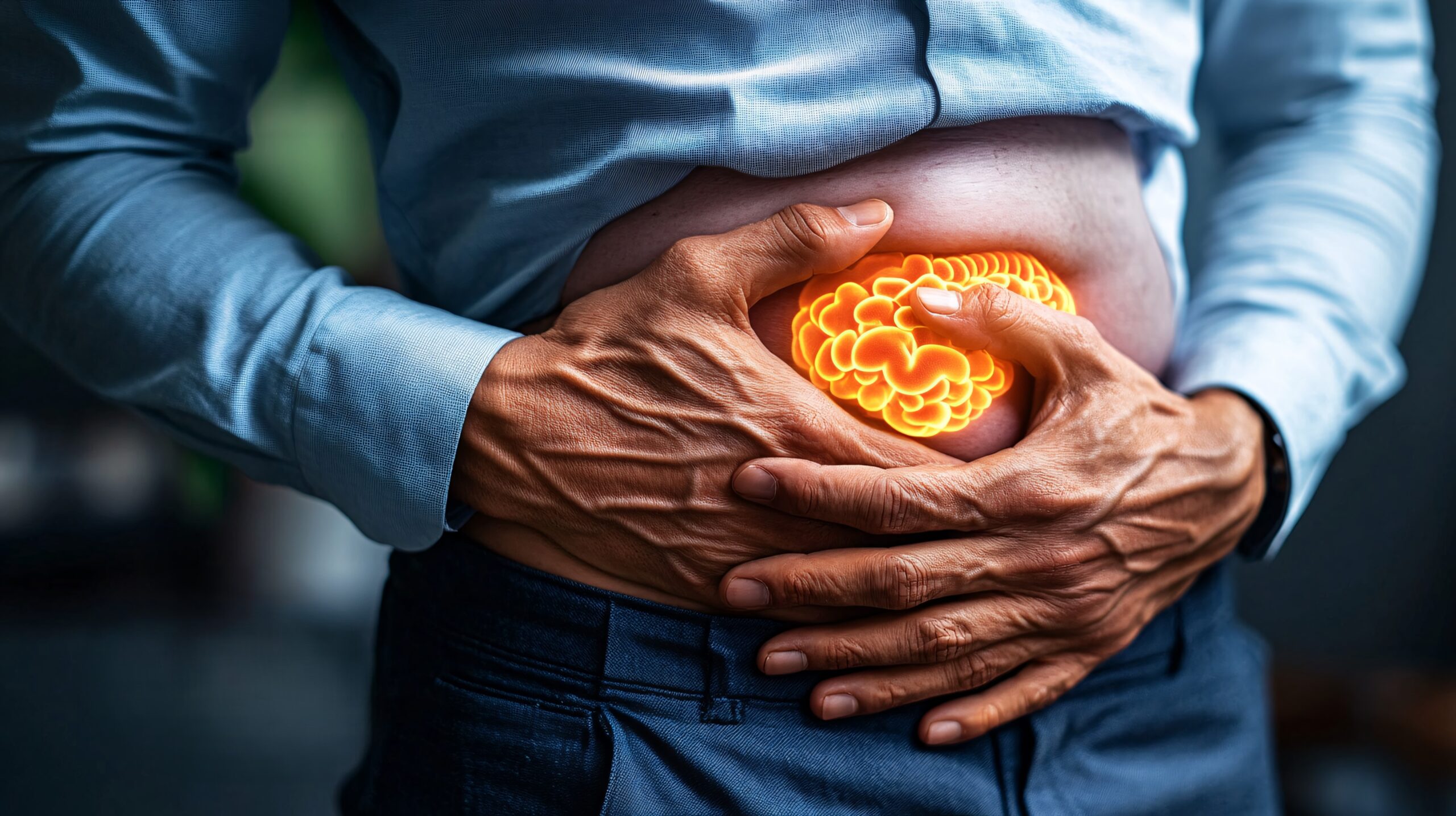 Patient experiencing stomach pain