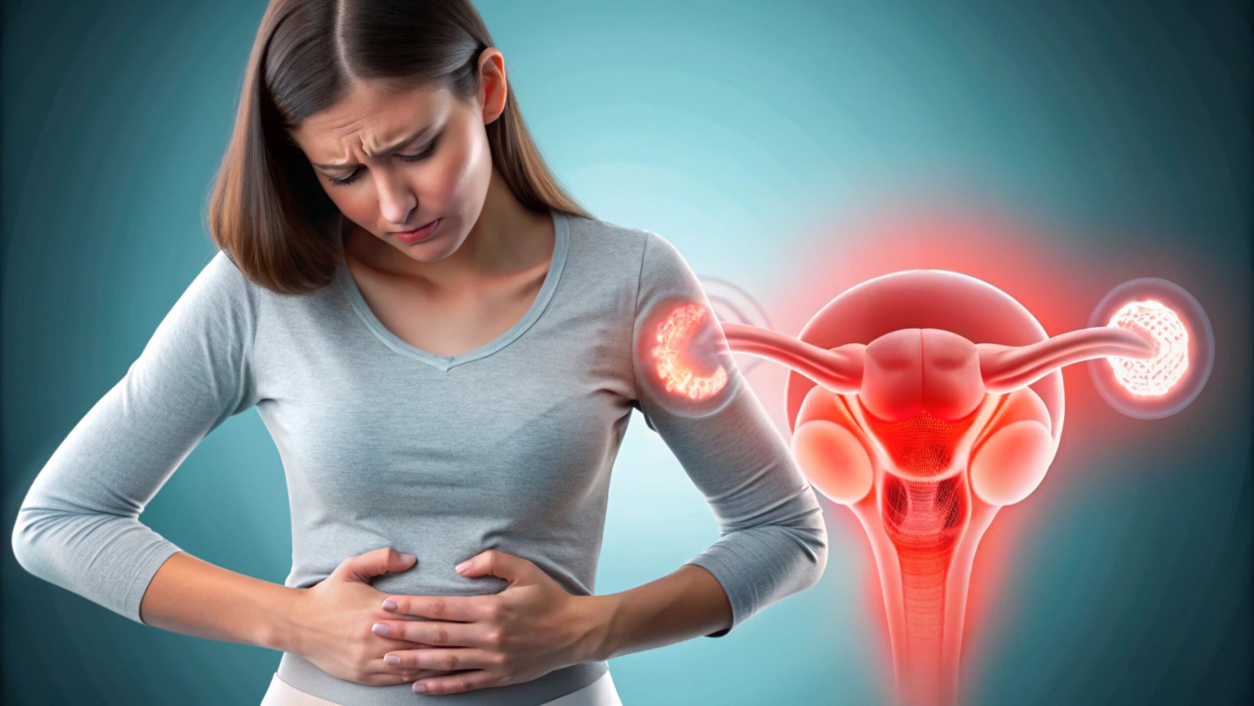 Ovarian cancer medical illustration